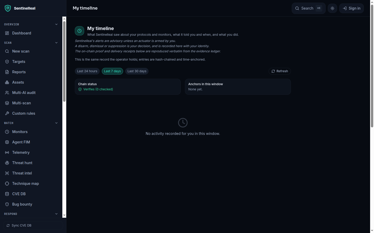 A customer timeline showing chained events with timestamps and delivery outcomes